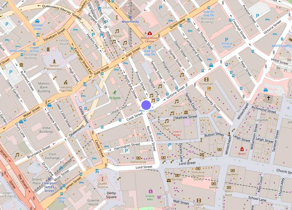 Map: Harrisons Aparthotel Liverpool